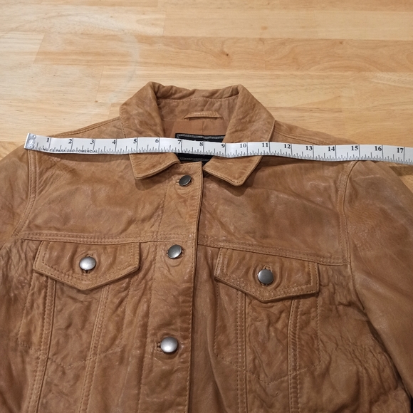 LUCKY BRAND women's Leather Trucker Jacket. SZ XS - Picture 13 of 16